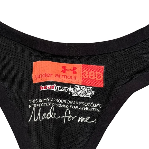 Under Armour Zip Front Racerback Sports Bra size 38D Preowned animal print - Picture 2 of 4